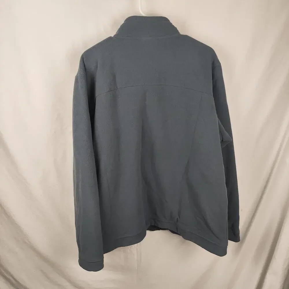 The North Face Jacket Mens XL Gray Fleece Full Zip Chest Pocket Blue Zippers